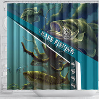 Happy Father's Day Bass Fishing Shower Curtain Dad and Son