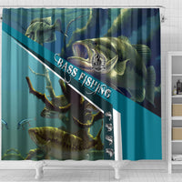 Happy Father's Day Bass Fishing Shower Curtain Dad and Son