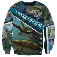 Happy Father's Day Bass Fishing Sweatshirt Dad and Son - Wonder Print Shop