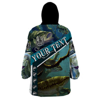 Happy Father's Day Bass Fishing Wearable Blanket Hoodie Dad and Son - Wonder Print Shop