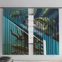 Happy Father's Day Bass Fishing Window Curtain Dad and Son - Wonder Print Shop