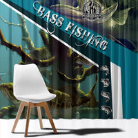 Happy Father's Day Bass Fishing Window Curtain Dad and Son - Wonder Print Shop