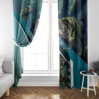 Happy Father's Day Bass Fishing Window Curtain Dad and Son - Wonder Print Shop
