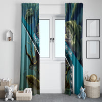 Happy Father's Day Bass Fishing Window Curtain Dad and Son - Wonder Print Shop