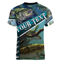 Happy Father's Day Bass Fishing Women V-Neck T-Shirt Dad and Son - Wonder Print Shop