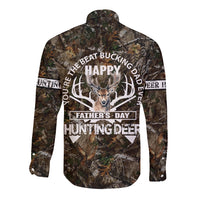 Happy Father's Day Deer Hunting Long Sleeve Button Shirt Dad I Love You - Wonder Print Shop