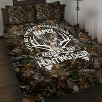 Happy Father's Day Deer Hunting Quilt Bed Set Dad I Love You - Wonder Print Shop