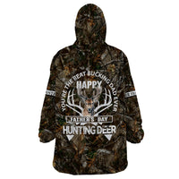 Happy Father's Day Deer Hunting Wearable Blanket Hoodie Dad I Love You - Wonder Print Shop