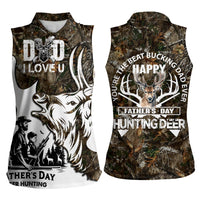 Happy Father's Day Deer Hunting Women Sleeveless Polo Shirt Dad I Love You - Wonder Print Shop
