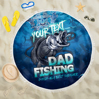 Personalized Father's Day Dad Fishing Skull Fisherman Beach Blanket O Fish Ally Best Dad Ever - Wonder Print Shop