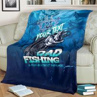 Personalized Father's Day Dad Fishing Skull Fisherman Blanket O Fish Ally Best Dad Ever