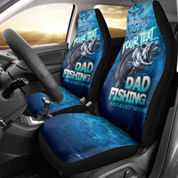 Personalized Father's Day Dad Fishing Skull Fisherman Car Seat Cover O Fish Ally Best Dad Ever - Wonder Print Shop
