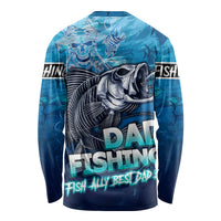 Personalized Father's Day Dad Fishing Skull Fisherman Long Sleeve Shirt O Fish Ally Best Dad Ever - Wonder Print Shop