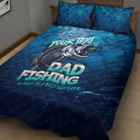 Personalized Father's Day Dad Fishing Skull Fisherman Quilt Bed Set O Fish Ally Best Dad Ever - Wonder Print Shop