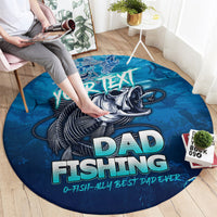 Personalized Father's Day Dad Fishing Skull Fisherman Round Carpet O Fish Ally Best Dad Ever