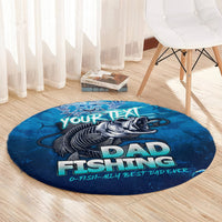 Personalized Father's Day Dad Fishing Skull Fisherman Round Carpet O Fish Ally Best Dad Ever