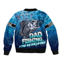 Personalized Father's Day Dad Fishing Skull Fisherman Sleeve Zip Bomber Jacket O Fish Ally Best Dad Ever - Wonder Print Shop