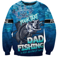 Personalized Father's Day Dad Fishing Skull Fisherman Sweatshirt O Fish Ally Best Dad Ever - Wonder Print Shop