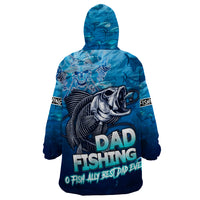 Personalized Father's Day Dad Fishing Skull Fisherman Wearable Blanket Hoodie O Fish Ally Best Dad Ever - Wonder Print Shop