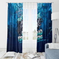 Personalized Father's Day Dad Fishing Skull Fisherman Window Curtain O Fish Ally Best Dad Ever - Wonder Print Shop