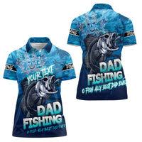 Personalized Father's Day Dad Fishing Skull Fisherman Women Polo Shirt O Fish Ally Best Dad Ever - Wonder Print Shop
