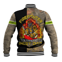 Firefighter Make The Best Dad Baseball Jacket Father's Day - Wonder Print Shop