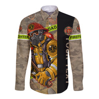 Firefighter Make The Best Dad Long Sleeve Button Shirt Father's Day - Wonder Print Shop