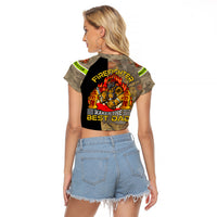 Firefighter Make The Best Dad Raglan Cropped T Shirt Father's Day - Wonder Print Shop