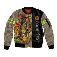 Firefighter Make The Best Dad Sleeve Zip Bomber Jacket Father's Day - Wonder Print Shop