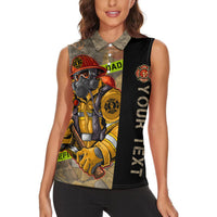 Firefighter Make The Best Dad Women Sleeveless Polo Shirt Father's Day - Wonder Print Shop