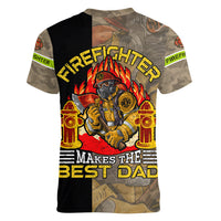 Firefighter Make The Best Dad Women V-Neck T-Shirt Father's Day - Wonder Print Shop