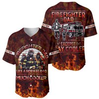 Father and Kids Firefighter Baseball Jersey Like A Normal Dad - Wonder Print Shop