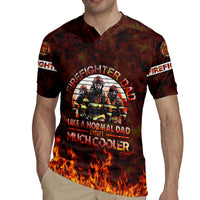 Father and Kids Firefighter Rugby Jersey Like A Normal Dad - Wonder Print Shop