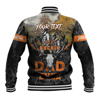 Father's Day Skull Deer Hunting Baseball Jacket Best Buckin Dad Ever - Wonder Print Shop