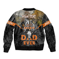 Father's Day Skull Deer Hunting Sleeve Zip Bomber Jacket Best Buckin Dad Ever - Wonder Print Shop