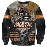 Father's Day Skull Deer Hunting Sweatshirt Best Buckin Dad Ever - Wonder Print Shop
