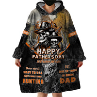 Father's Day Skull Deer Hunting Wearable Blanket Hoodie Best Buckin Dad Ever - Wonder Print Shop