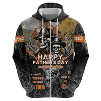 Father's Day Skull Deer Hunting Zip Hoodie Best Buckin Dad Ever - Wonder Print Shop