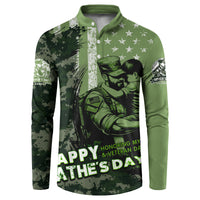 Veteran Father's Day My Hero Button Sweatshirt Veteran Dad - Wonder Print Shop