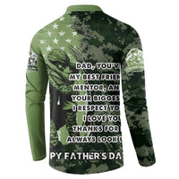 Veteran Father's Day My Hero Button Sweatshirt Veteran Dad - Wonder Print Shop