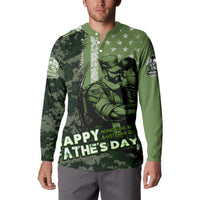 Veteran Father's Day My Hero Button Sweatshirt Veteran Dad - Wonder Print Shop