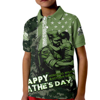 Veteran Father's Day My Hero Kid Polo Shirt Veteran Dad - Wonder Print Shop