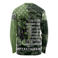 Veteran Father's Day My Hero Long Sleeve Shirt Veteran Dad - Wonder Print Shop