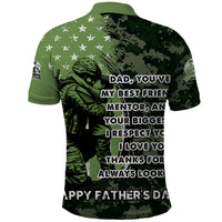 Veteran Father's Day My Hero Polo Shirt Veteran Dad - Wonder Print Shop