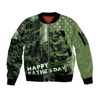 Veteran Father's Day My Hero Sleeve Zip Bomber Jacket Veteran Dad - Wonder Print Shop