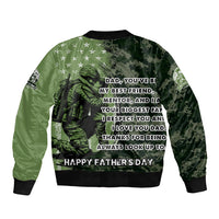 Veteran Father's Day My Hero Sleeve Zip Bomber Jacket Veteran Dad - Wonder Print Shop