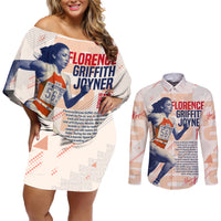 The Phenomenal Woman Flo-Jo Couples Matching Off Shoulder Short Dress and Long Sleeve Button Shirt 1988 - Wonder Print Shop