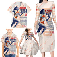 The Phenomenal Woman Flo-Jo Family Matching Long Sleeve Bodycon Dress and Hawaiian Shirt 1988 - Wonder Print Shop