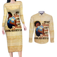 Afro Nurses Couples Matching Long Sleeve Bodycon Dress and Long Sleeve Button Shirt Black Queen African - Wonder Print Shop