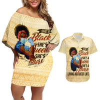 Afro Nurses Couples Matching Off Shoulder Short Dress and Hawaiian Shirt Black Queen African - Wonder Print Shop